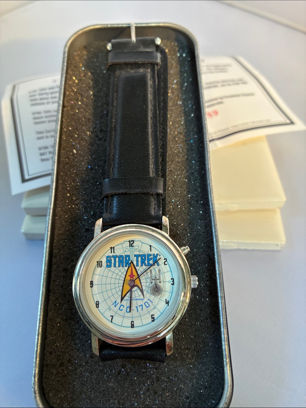 Star Trek NCD-170 Collectible Men's Black Leather Strap Watch